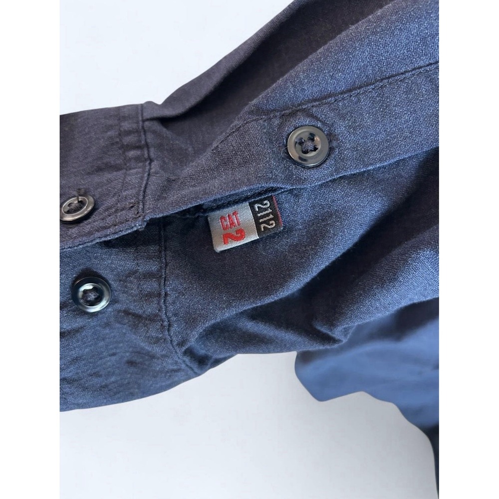 Carhartt FR Flame Resistant Navy Blue Long Sleeve Button Up Shirt size XL - Picture 4 of 6